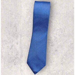 ITALO FERRETTI Silk Tie ITALY XL Solid Blue W:2.8" EUC